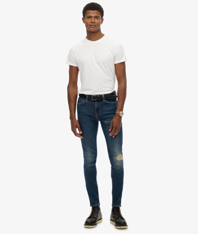 Superdry & Co Men’s Vintage Skinny Jeans Dark Blue Frontier Repair Blue – Size: