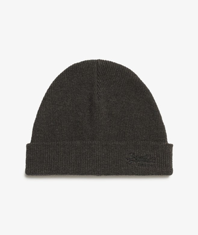 Superdry & Co Men’s Essential Logo Knitted Beanie Hat Dark Grey Iron Grey Marl – Size: SIZE