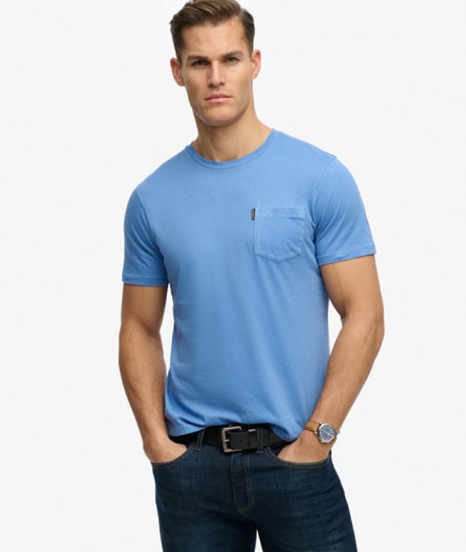 Superdry & Co Men’s Classic Essential Pocket shirt Blue Blue Yonder – Size:
