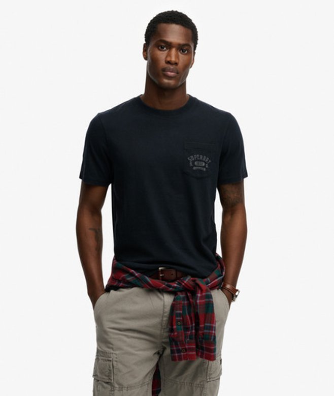 Superdry & Co Men’s Vintage Prep Relaxed Pocket shirt Navy Eclipse Navy – Size:
