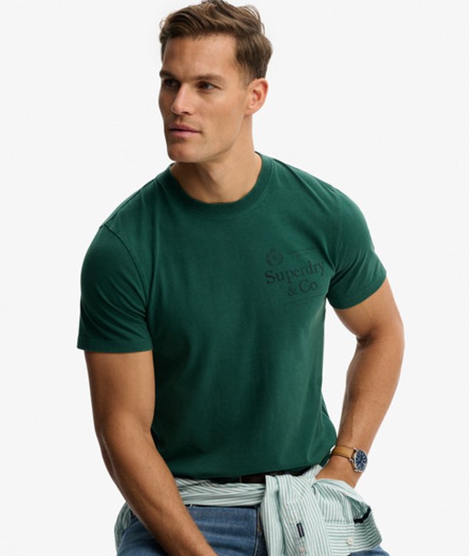 Superdry & Co Men’s Company Relaxed shirt Green Varsity Green – Size: