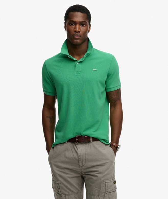 Superdry & Co Men’s Classic Pique Polo Shirt Green Island Green – Size: