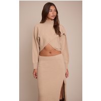 Camel Wrap Knit Jumper