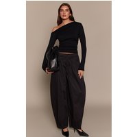 Black Elasticated Waist Parachute Trousers