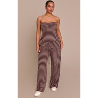 Shape Chocolate Striped Wide Leg Joggers