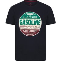 Shirts Burrows Vintage Retro Graphic Print Motif Cotton Jersey Shirt in Sky Captain Navy – South Shore