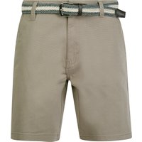 Shorts Emiliano Stretch Cotton Twill Chino Shorts with Woven Belt in Stone Cloud Shorts Emiliano Stretch Cotton Twill Chino Shorts with Woven Belt in Stone Cloud