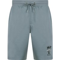 Jogger Shorts Tarun Graphic Motif Brushback Fleece Jogger Shorts in Cool Grey