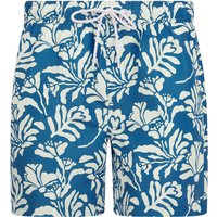 Swim Shorts Taman Tropical Print Microfibre Swim Shorts with Mesh Lining in Copen Blue Swim Shorts Taman Tropical Print Microfibre Swim Shorts with Mesh Lining in Copen Blue