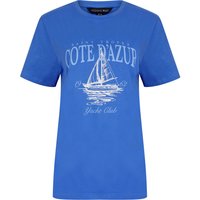 Shirts Tropez Graphic Motif Cotton Jersey Crew Neck Shirt in Baja Blue – Weekend Vibes Shirts Tropez Graphic Motif Cotton Jersey Crew Neck Shirt in Baja Blue – Weekend Vibes