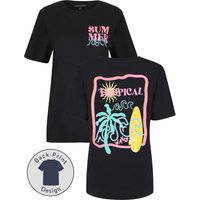 Shirts Surfy Graphic Motif Cotton Crew Neck Shirt with Back-Print in Jet Black – Weekend Vibes Shirts Surfy Graphic Motif Cotton Crew Neck Shirt with Back-Print in Jet Black – Weekend Vibes