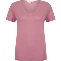 Shirts Viola Plain % Cotton Scoop V-Neck Shirt in Mesa Rose – Amara Reya