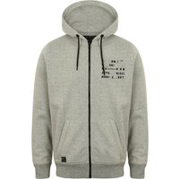 Hoodies Sweatshirts Salaman Grindle Zip Through Hoodie in Light Grey Marl – Dissident