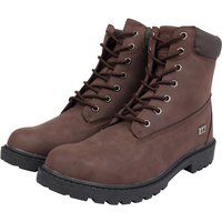 Shoes Sirius Faux Leather Lace Up Hiking Style Boots in Brown