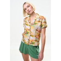 Marika Oriental Landscape Print Resort Shirt