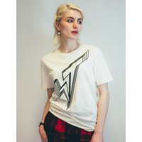 Ecru Shirt with Black Lined Logo