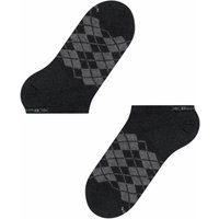 Burlington Socks Soft Argyle Trainer Socks – Black One Size