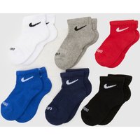 Nike Kids Quarter Socks Pack in Blue & Red, Cotton, Size: .-.