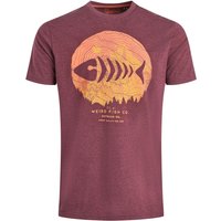 Weird Fish Explorer Front Print Graphic Shirt Aubergine Size