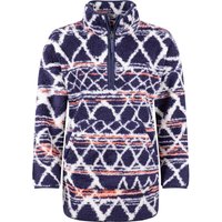 Weird Fish Pikard Printed Plush Qtr Zip Fleece Navy Size