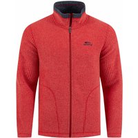 Weird Fish Shires Full Zip Grid Fleece Barberry Red Marl Size