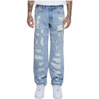 Urban Classics TN men’s Flare wide jeans in Blue