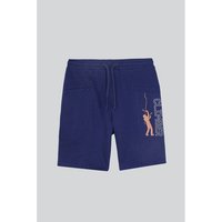 Enorsia Brush Back Fleece Printed Shorts men’s Shorts in Marine