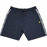 Lyle & Scott Check Panelled Sweat Shorts Dark Navy men’s Shorts in Blue
