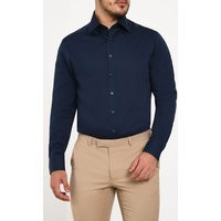 Navy % Cotton Poplin Easy Care Shirt