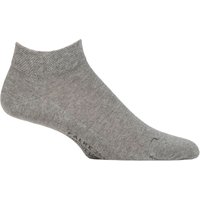 Mens Pair Falke Sensitive London Cotton Trainer Socks Light Grey Melange .- Mens