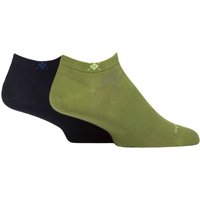 Mens Pair Burlington Everyday Cotton Trainer Socks Moss .- Mens