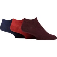 Mens Pair IOMI FootNurse Gentle Grip Diabetic Cotton Trainer Socks Burnt Orange Sapphire Blue Dark Burgundy –