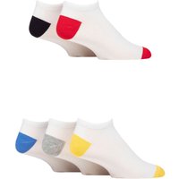 Mens Pair SOCKSHOP Wildfeet Bamboo Trainer Socks White Red Heel & Toe – Mens